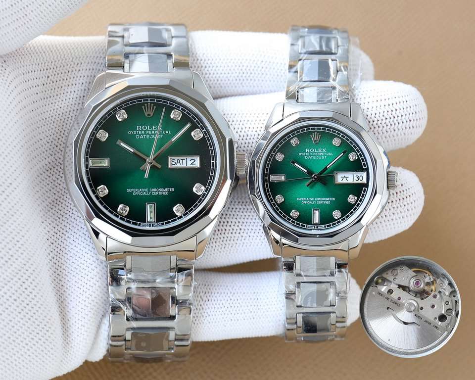 The latest couple watches   Rolex - ROLEX  Business Casual Men's Mechanical WatchesImported Japanese original Seiko machine316L steel case cover between tungsten steelSuper Sapphire GlassDiameter 42mm Women's 32mmGenuine