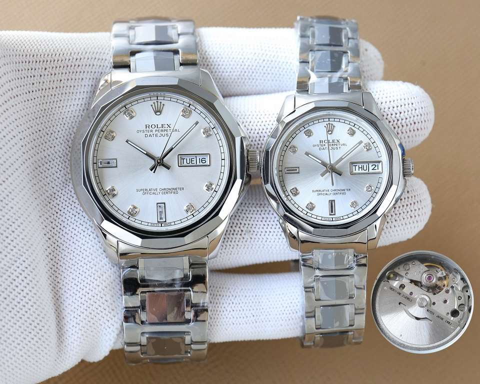 The latest couple watches   Rolex - ROLEX  Business Casual Men's Mechanical WatchesImported Japanese original Seiko machine316L steel case cover between tungsten steelSuper Sapphire GlassDiameter 42mm Women's 32mmGenuine