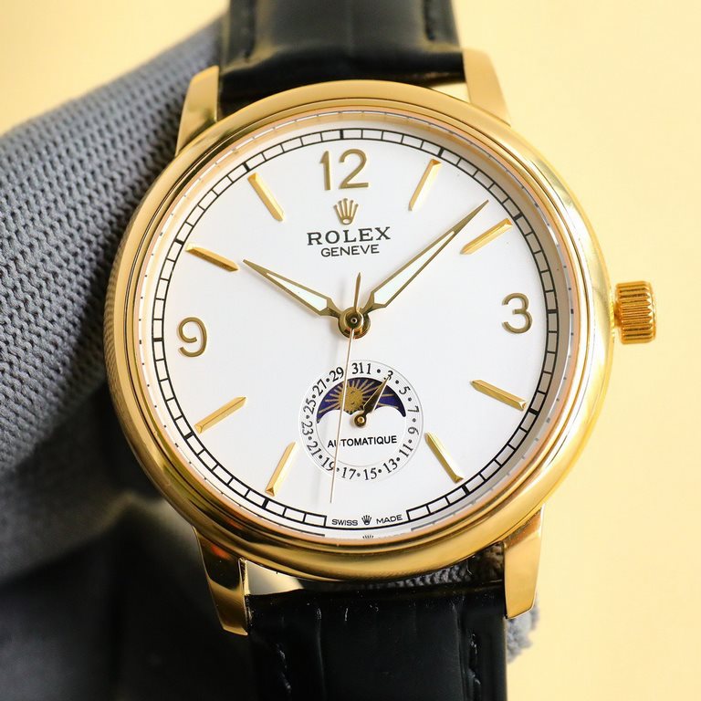 Taiwan factory's latest masterpiece, the market's highest version of the latest recommended models, Rolex   Cellini moon phase series. Men's wristwatches simple and not lose the atmosphere [Victory] equipped with accurat