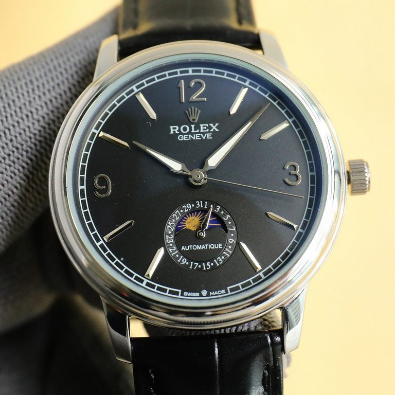 Taiwan factory's latest masterpiece, the market's highest version of the latest recommended models, Rolex   Cellini moon phase series. Men's wristwatches simple and not lose the atmosphere [Victory] equipped with accurat