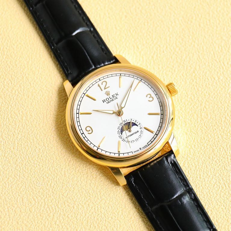 Taiwan factory's latest masterpiece, the market's highest version of the latest recommended models, Rolex   Cellini moon phase series. Men's wristwatches simple and not lose the atmosphere [Victory] equipped with accurat