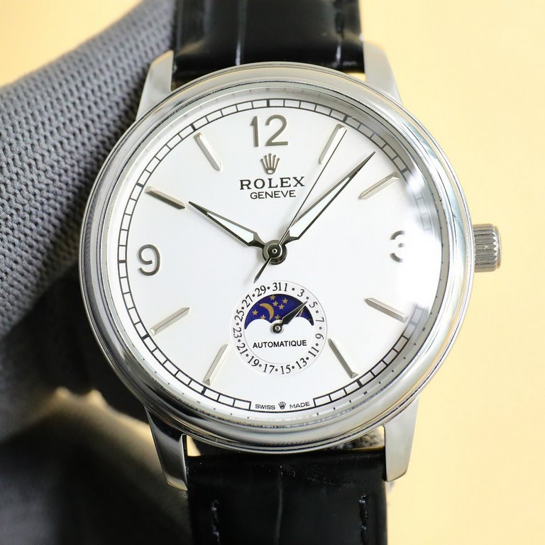 Taiwan factory's latest masterpiece, the market's highest version of the latest recommended models, Rolex   Cellini moon phase series. Men's wristwatches simple and not lose the atmosphere [Victory] equipped with accurat