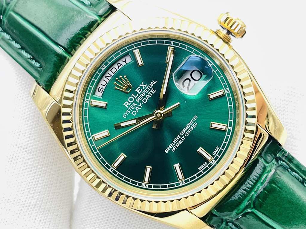 TR Factory2021 Recommended] New models recommended by RALEIGH. Rex DAY-DATE series! Diameter 36mm, Details1 Perfect big week-small calendar disk, super luminous needle, double dividing sapphire glass, the case is made of