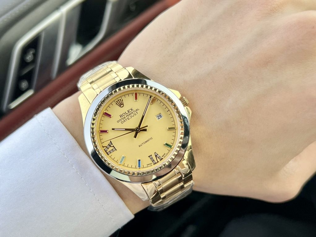 Gold and white same.  The store's main promotional models [2023 latest force   popular models] Rolex ROLEX highest version of senior automatic wristwatch! Men's watches  unique business vintage style, constant charm, hig