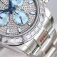 The first of the new models   Rolex presents the Diamond Bezel Daytona Eternity in white gold. It is worth mentioning that the first two models use brilliant-cut diamonds as hour-markers, while the latter upgrades them t