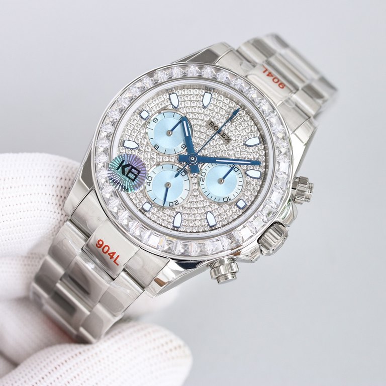 The first of the new models   Rolex presents the Diamond Bezel Daytona Eternity in white gold. It is worth mentioning that the first two models use brilliant-cut diamonds as hour-markers, while the latter upgrades them t