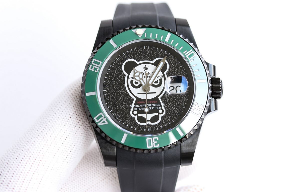 Rolex bearbrick BLAKEN Exclusive Modified Aqua Ghost SeriesNet red models [violent bear] new technology, 3D dial! 40mm scratch-resistant sapphire glass, anti-reflective convex enlarged date window, winding crown, screw-d