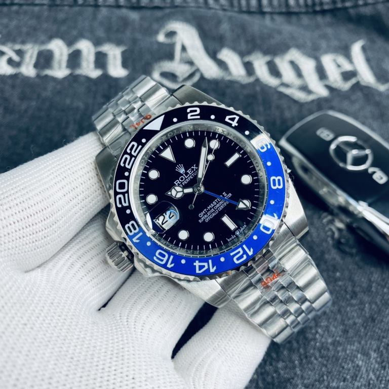 BrandRolex   ROLEX GMT-Master II GMT New Left Handle Series  movement top imported mechanical movement Mirrorsuper wear-resistant top imported mineral glass Strap316 stainless steel triple ball steel strap-safety clasp  