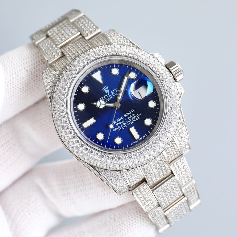 First time arrival, player poison, perfect restoration of the most expensive Rolex Full Sky watch ever made, the Submariner Pavé Diamond Special! The bezel, case, bracelet, and clasp are all densely set with the finest S