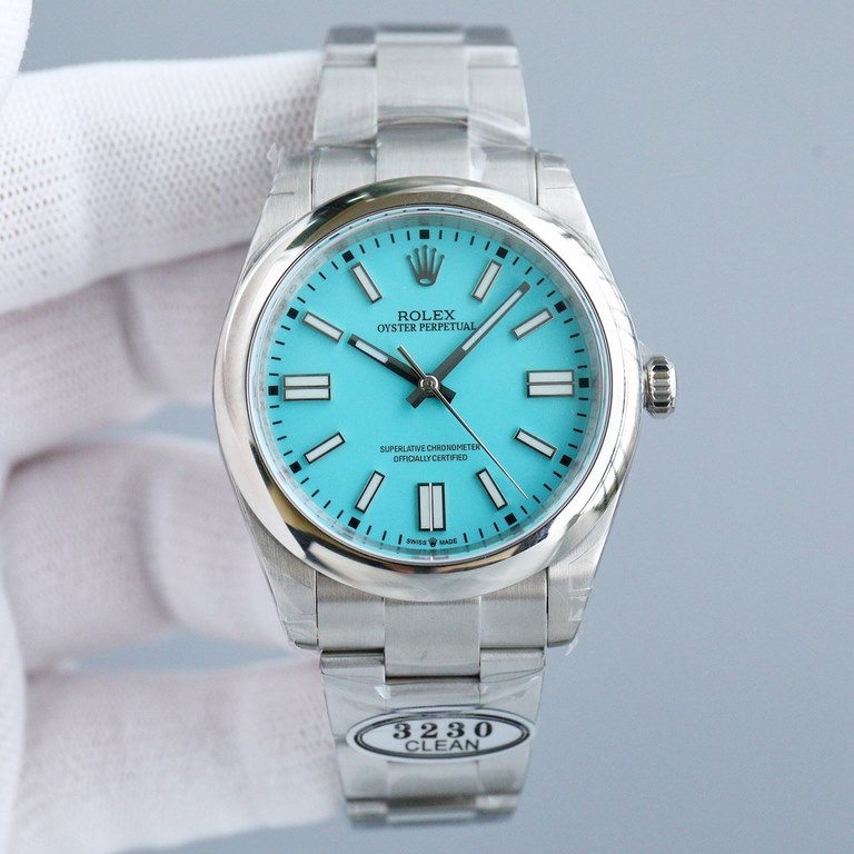 C new Rolex Oyster Perpetual 41 series  1   with Rolex new 3230 one-piece movement;  2   watch diameter 41mm with the original consistent;  3   dial polished word nails top Swiss ice-blue luminescence, consistent with th