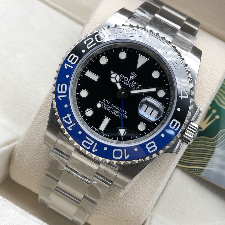 SL latest launch-Rolex GMT IIGMT①The latest official anti-counterfeiting card (official consistency)②904 stainless steel (restore the excellent structure of the genuine case cover)③Double rotating imported ceramic bezel 