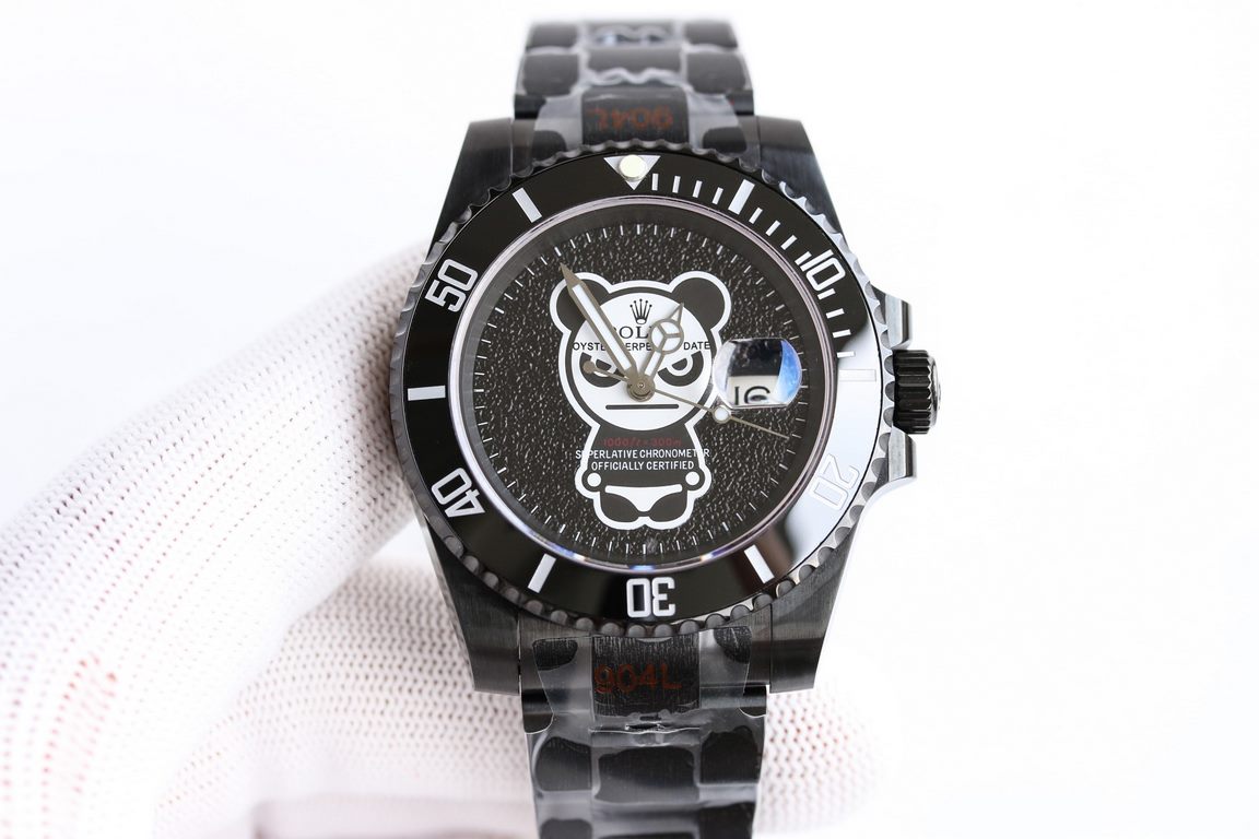 Rolex bearbrick BLAKEN Exclusive Modified Aqua Ghost SeriesNet red models [violent bear] new technology, 3D dial! 40mm scratch-resistant sapphire glass, anti-reflective convex enlarged date window, winding crown, screw-d