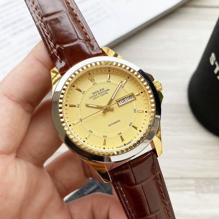 Brand Rolex (three needle new, business and leisure) luxury atmosphere Type boutique men's watches (new) Strap real cowhide strap (comfortable)  361 steel strap (durable) Movement imported Citizen movement (stable) Mater