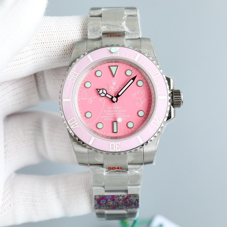 Rolex-ROLEX Pink Aqua Ghost Limited Edition Pink Piggy Peggy BLAKEN Limited Edition on sale models, with one-piece 3135 automatic mechanical movement! The direction of the timekeeping is the same as the original! 904L st