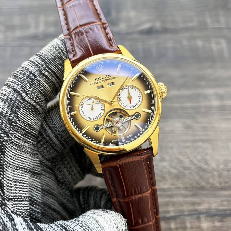 Complicated Timepieces Luxurious AtmosphereClassic new products shocked listing  New】：Rolex multifunction boutique large flywheel designType】：Boutique men's watchesStrap] Genuine cowhide leather strap[Movement] High-end 