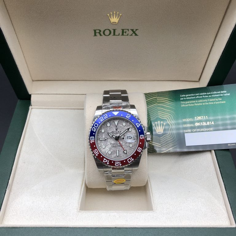 SL latest launch-Rolex GMT IIGMT①The latest official anti-counterfeiting card (official consistency)②904 stainless steel (restore the excellent structure of the genuine case cover)③Double rotating imported ceramic bezel 