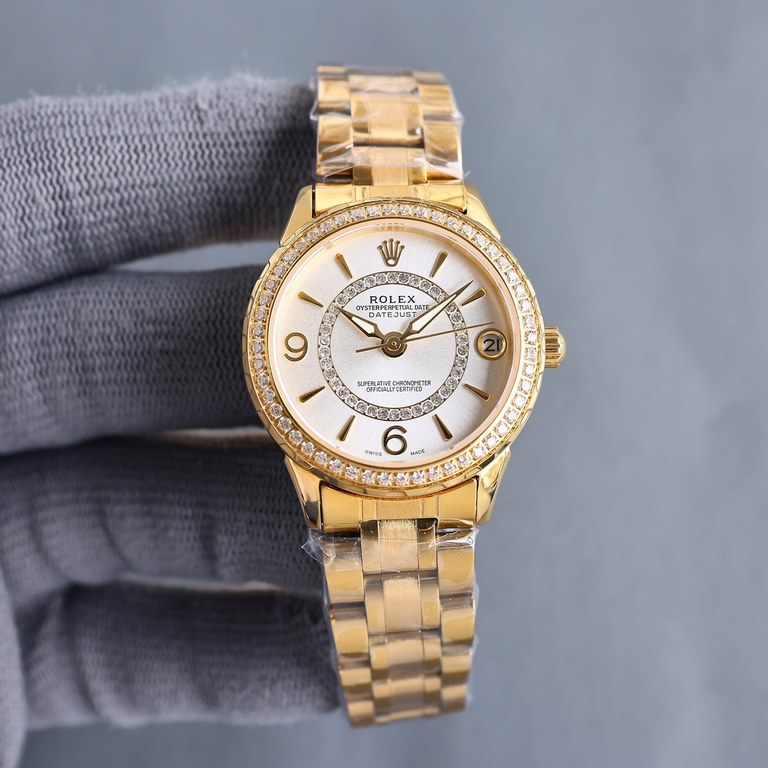 Rolex - New R OLEX Lady Jewelry CollectionUpgraded V8 version with high-end sunburst dial Circle set 38 Wesselton diamonds [Rose] [Rose] Fashion women's watch Simple three hands.Night time super luminous   unique  3   wo