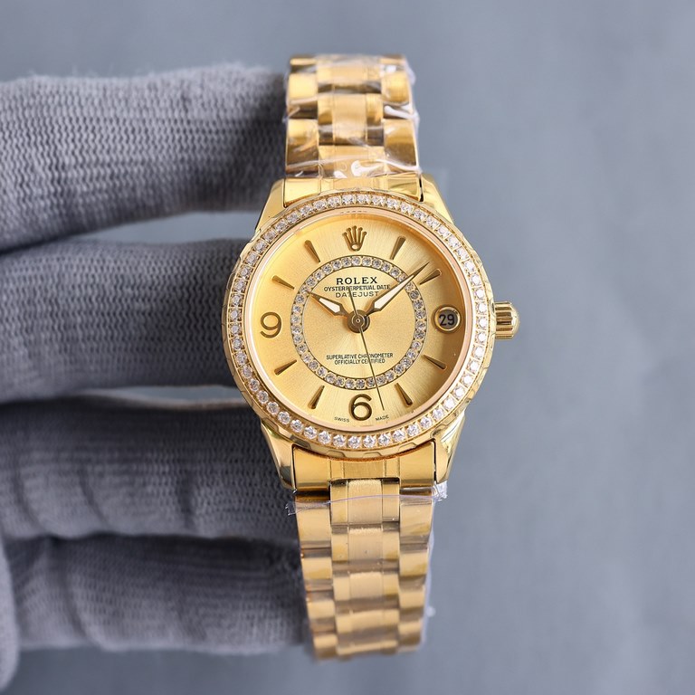 Rolex - New R OLEX Lady Jewelry CollectionUpgraded V8 version with high-end sunburst dial Circle set 38 Wesselton diamonds [Rose] [Rose] Fashion women's watch Simple three hands.Night time super luminous   unique  3   wo