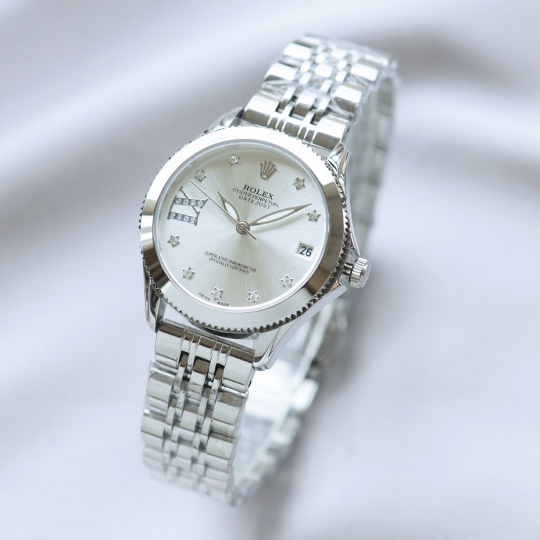 Brand：Rolex Style：New Women's Mechanical Watch Movement：Imported Citizen 8215 Mechanical Mirror：Imported Sapphire Glass Bracelet：Real Cowhide Bracelet316L Ceramic Bracelet between Steel Size：Diameter 34mm Thickness 11mm