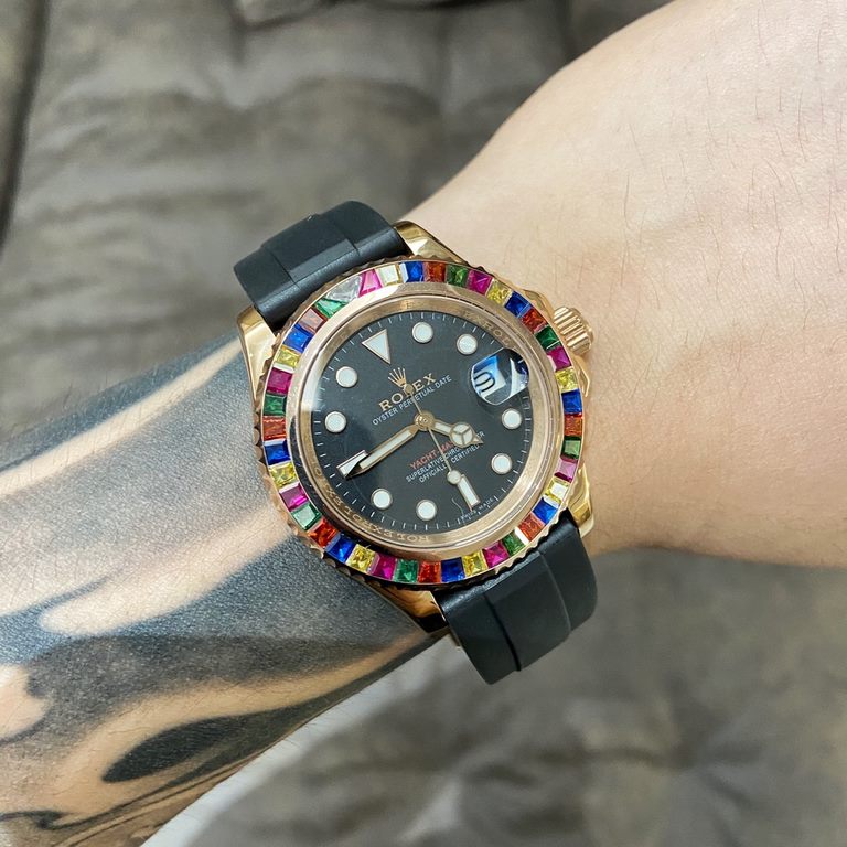 Rolex-ROLEX   Jeweled Circle custom-level reformulation of the water ghost to come [color] hand in hand with high-end jewelry factories, heavily inlaid with 72 black, green, sapphire corresponding color water ghost circl