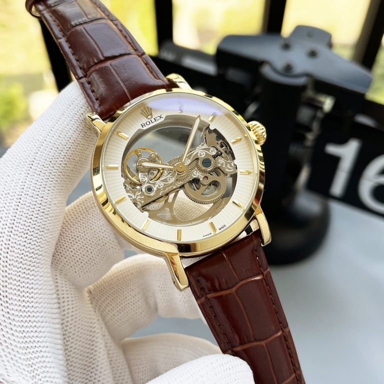 UnityComplicated Timepieces Luxurious Atmosphere Classic New Products  Shocking listing  【Newest】： Rolex Skeletonized design【Type】：Boutique men's watchesStrap] Genuine cowhide leather strapMovement] High-end automatic me