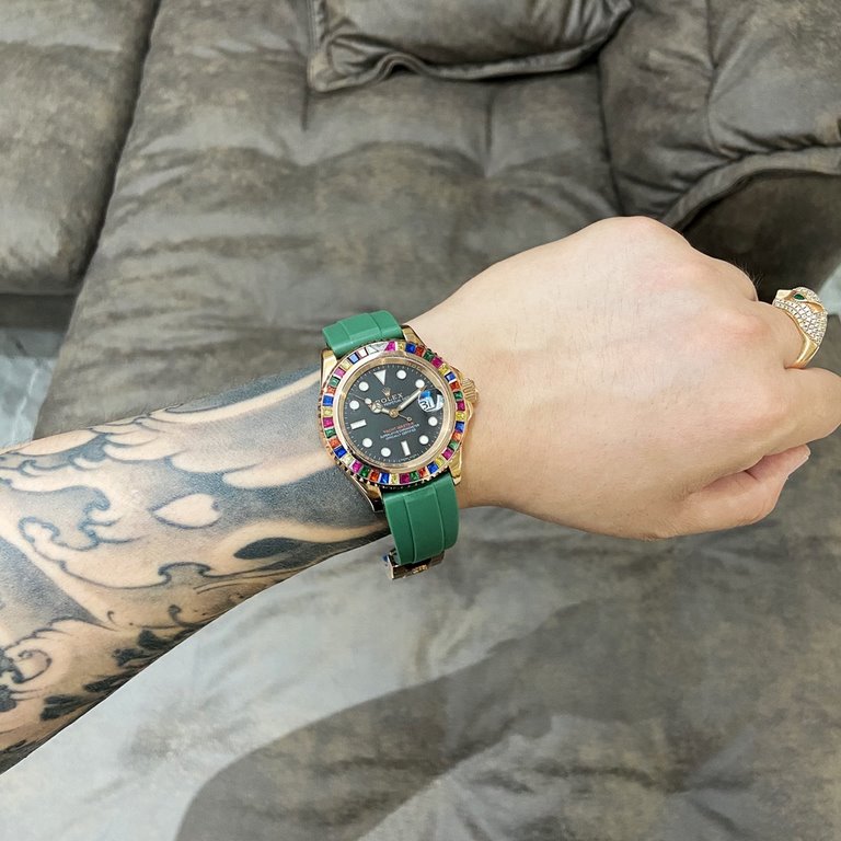 Rolex-ROLEX   Jeweled Circle custom-level reformulation of the water ghost to come [color] hand in hand with high-end jewelry factories, heavily inlaid with 72 black, green, sapphire corresponding color water ghost circl