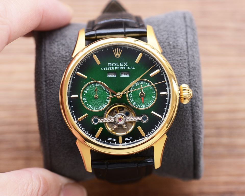 Men's favorite multi-function watch  【Newest】：Rolex   best design   exclusive first  【Type】：Boutique men's watches[Strap] Genuine cowhide leather strap[Movement] High-end automatic mechanical movement[Mirror] mineral rei