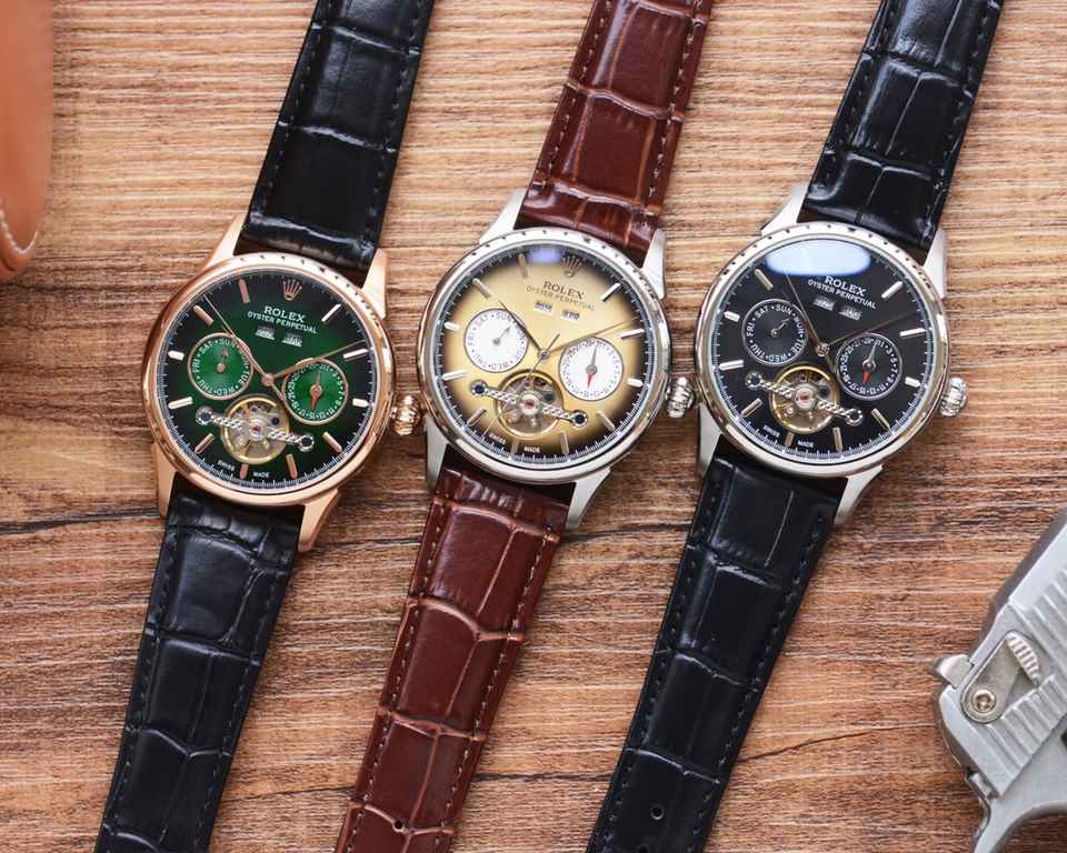 Men's favorite multi-function watch  【Newest】：Rolex   best design   exclusive first  【Type】：Boutique men's watches[Strap] Genuine cowhide leather strap[Movement] High-end automatic mechanical movement[Mirror] mineral rei