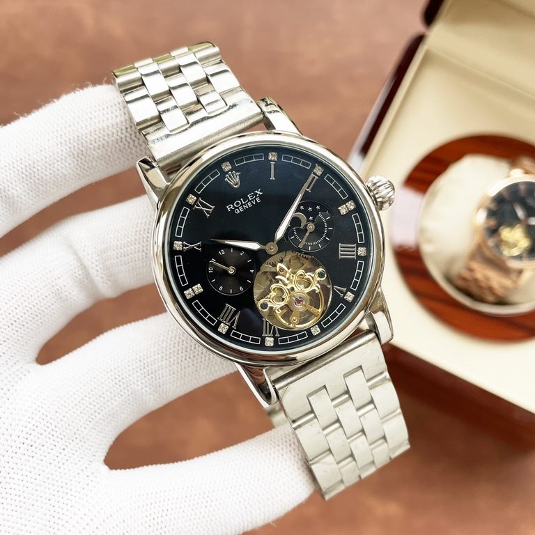 Rolex. Rolex Rolex boutique men's watches, large flywheel equipped with moon phase design, noble atmosphere, gentleman style, excellent quality, hot sale all over the city. Adopting automatic mechanical movement, top-gra