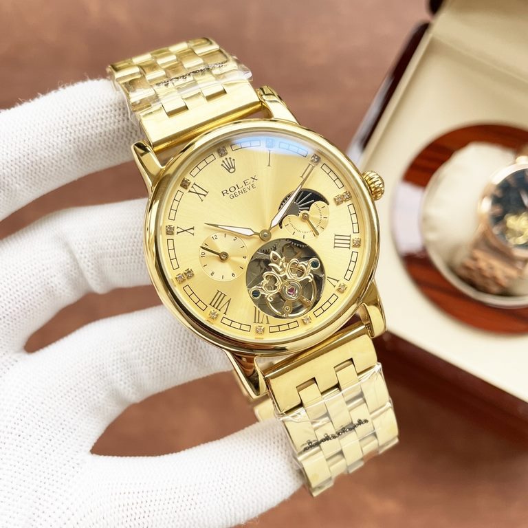 Rolex. Rolex Rolex boutique men's watches, large flywheel equipped with moon phase design, noble atmosphere, gentleman style, excellent quality, hot sale all over the city. Adopting automatic mechanical movement, top-gra