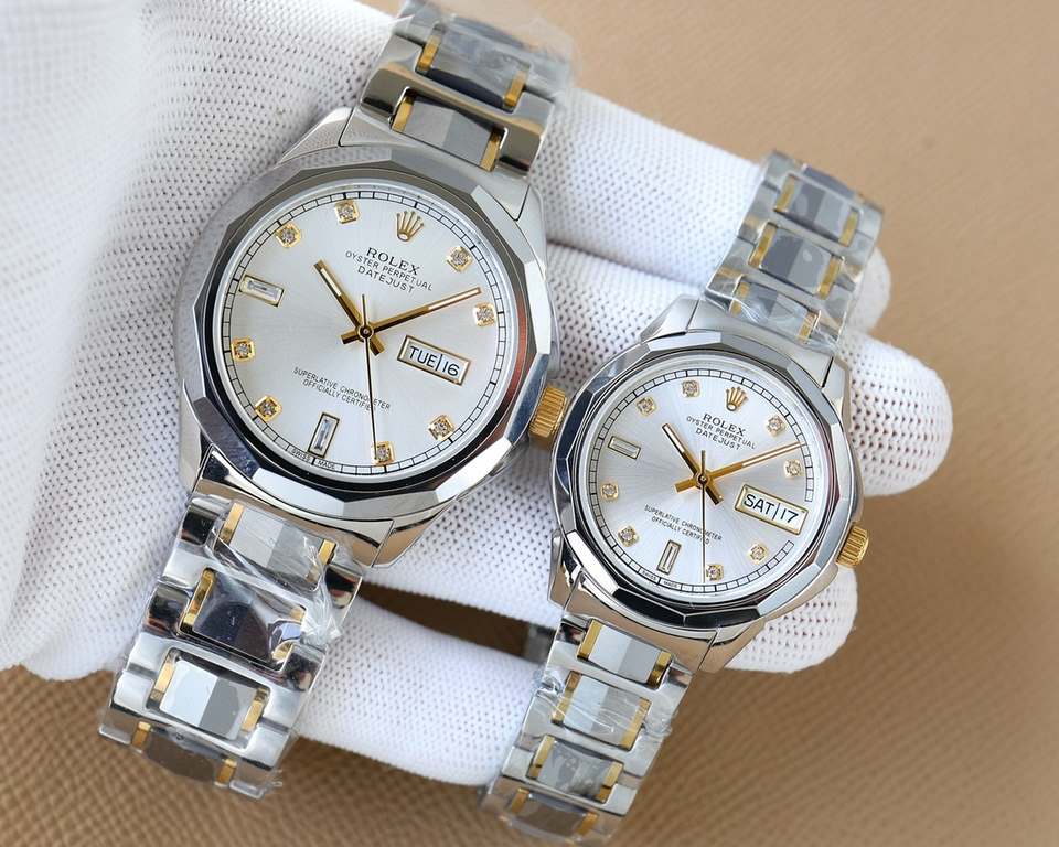 The latest couple watches   Rolex - ROLEX  Business Casual Men's Mechanical WatchesImported Japanese original Seiko machine316L steel case cover between tungsten steelSuper Sapphire GlassDiameter 42mm Women's 32mmGenuine