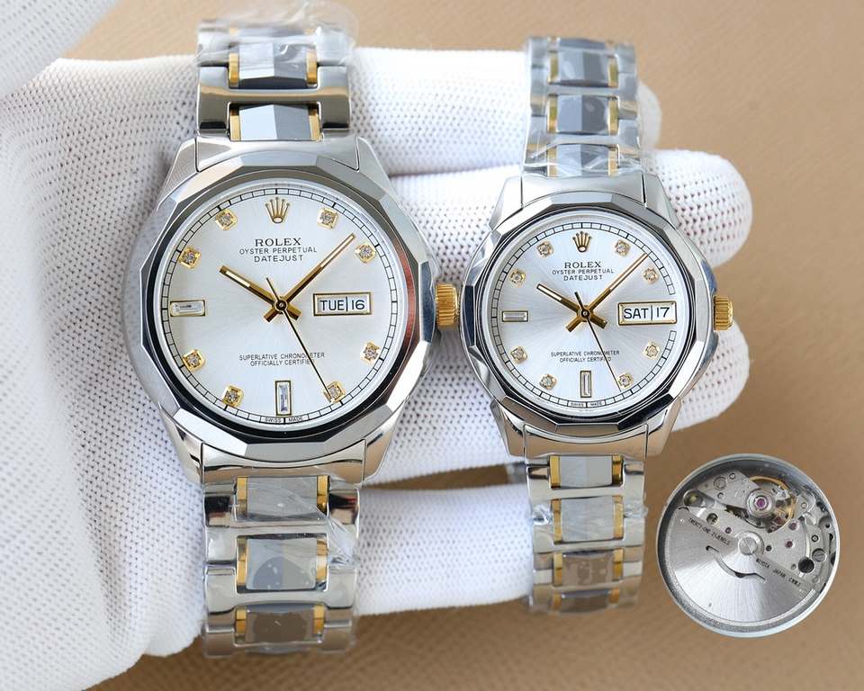 The latest couple watches   Rolex - ROLEX  Business Casual Men's Mechanical WatchesImported Japanese original Seiko machine316L steel case cover between tungsten steelSuper Sapphire GlassDiameter 42mm Women's 32mmGenuine