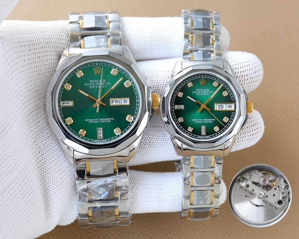 The latest couple watches   Rolex - ROLEX  Business Casual Men's Mechanical WatchesImported Japanese original Seiko machine316L steel case cover between tungsten steelSuper Sapphire GlassDiameter 42mm Women's 32mmGenuine