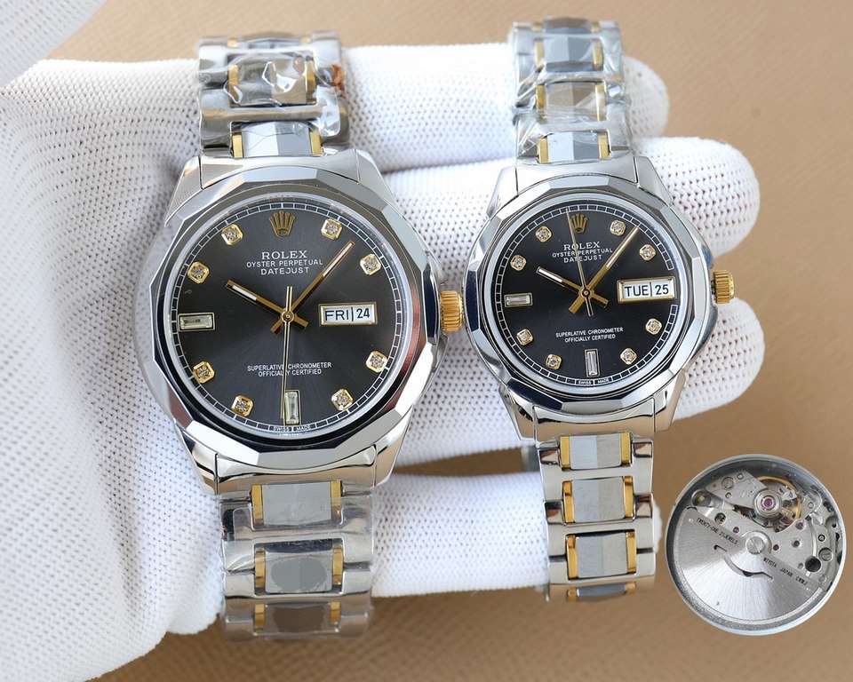 The latest couple watches   Rolex - ROLEX  Business Casual Men's Mechanical WatchesImported Japanese original Seiko machine316L steel case cover between tungsten steelSuper Sapphire GlassDiameter 42mm Women's 32mmGenuine