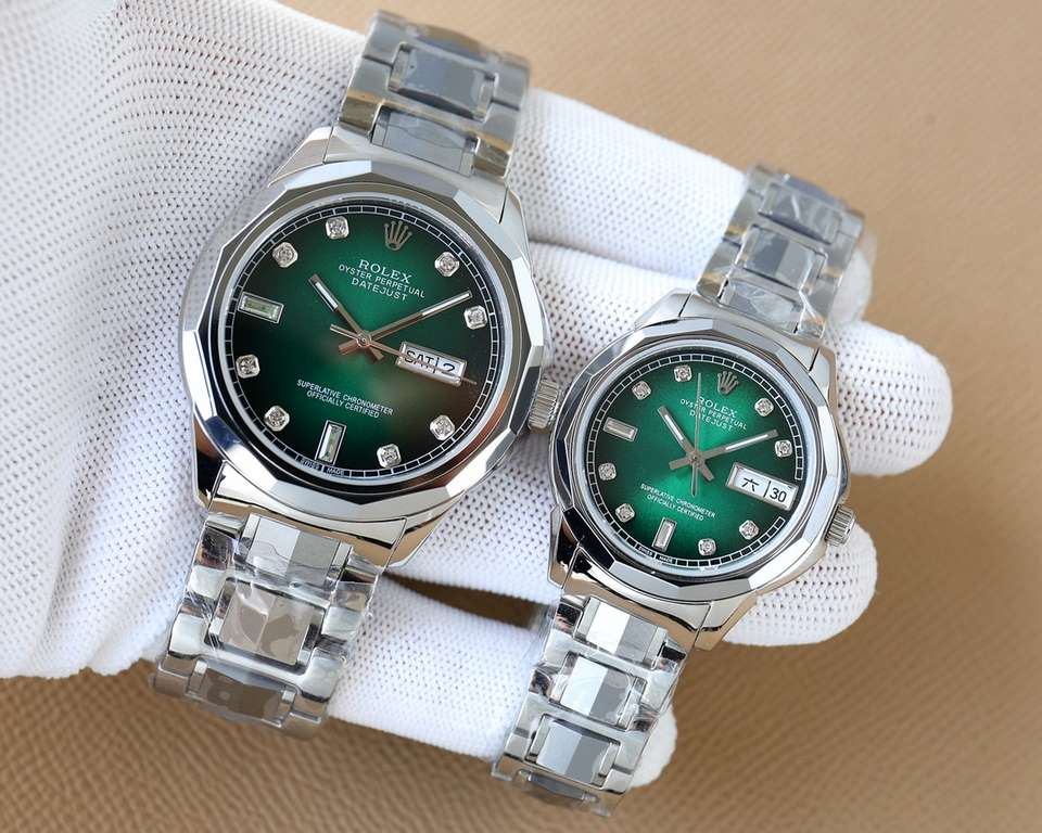 The latest couple watches   Rolex - ROLEX  Business Casual Men's Mechanical WatchesImported Japanese original Seiko machine316L steel case cover between tungsten steelSuper Sapphire GlassDiameter 42mm Women's 32mmGenuine