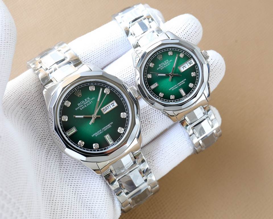 The latest couple watches   Rolex - ROLEX  Business Casual Men's Mechanical WatchesImported Japanese original Seiko machine316L steel case cover between tungsten steelSuper Sapphire GlassDiameter 42mm Women's 32mmGenuine