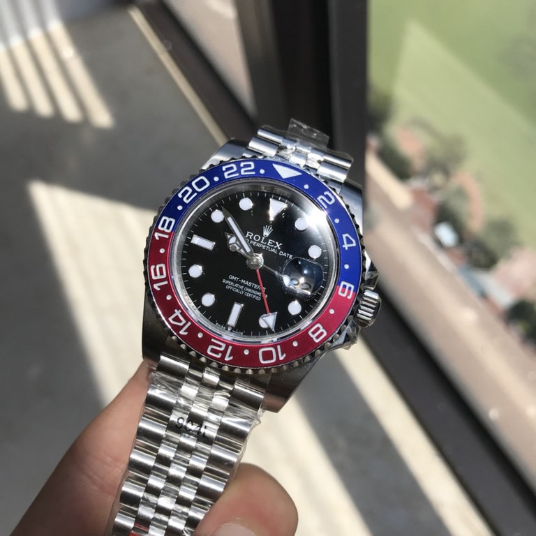 Wholesale box Support Hong Kong, U.S. direct mailRolex Greenwich type. Automatic imported mechanical movement. Timekeeping is very stable. Dial diameter 40mm Oyster steel Bidirectional rotating bezel with red and blue ce