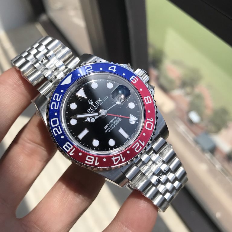 Wholesale box Support Hong Kong, U.S. direct mailRolex Greenwich type. Automatic imported mechanical movement. Timekeeping is very stable. Dial diameter 40mm Oyster steel Bidirectional rotating bezel with red and blue ce