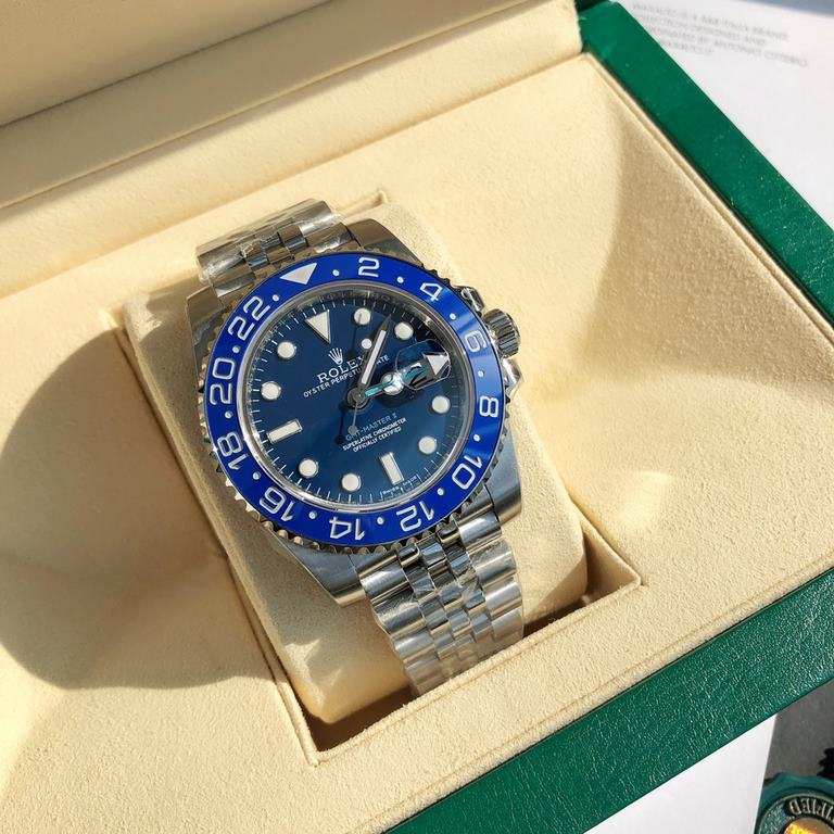 Wholesale box Support Hong Kong, U.S. direct mailRolex GMTThe blue circle blue face special modification model the highest version of the market! The focus of this model also lies in the bezel, one-piece ceramic ring, th