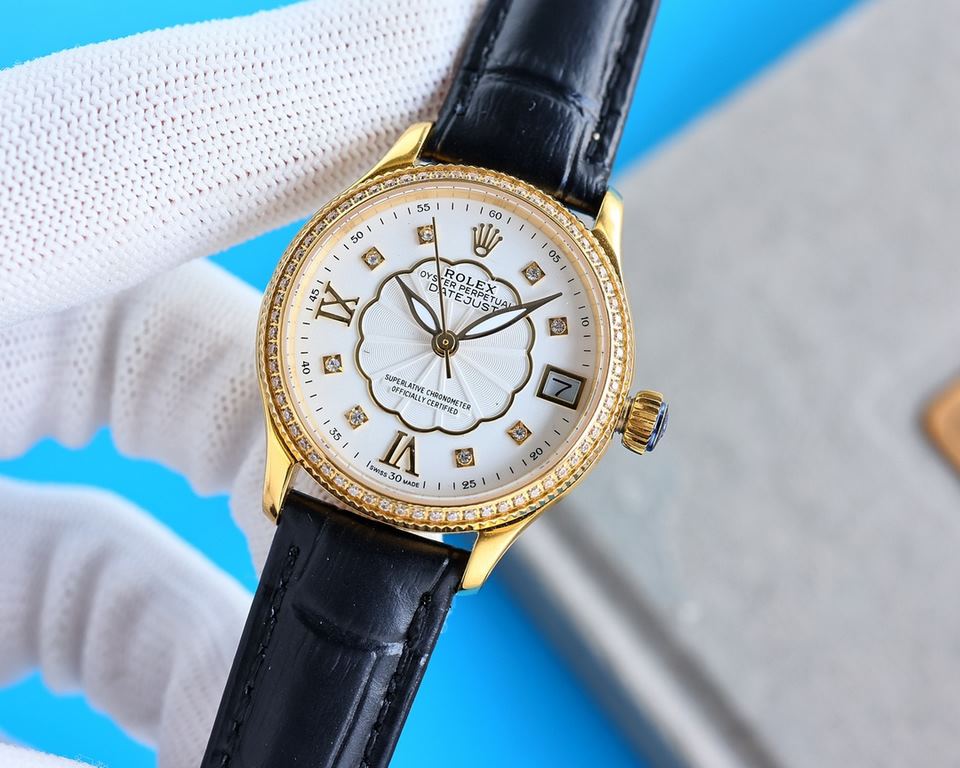 .  New ladies Rolex watch!  New listing! Swarovski crystal diamonds with trendy matching! Simple dial design, simple and not monotonous! 316L stainless steel case, angular more Hyun Li, show the charm of the wrist double