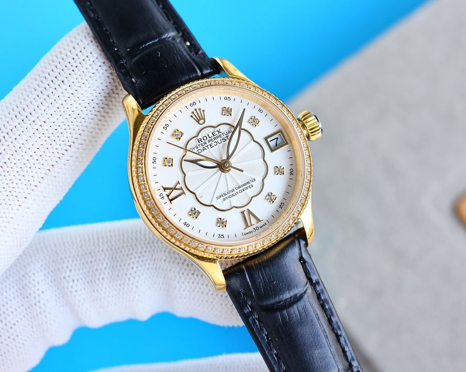 .  New ladies Rolex watch!  New listing! Swarovski crystal diamonds with trendy matching! Simple dial design, simple and not monotonous! 316L stainless steel case, angular more Hyun Li, show the charm of the wrist double