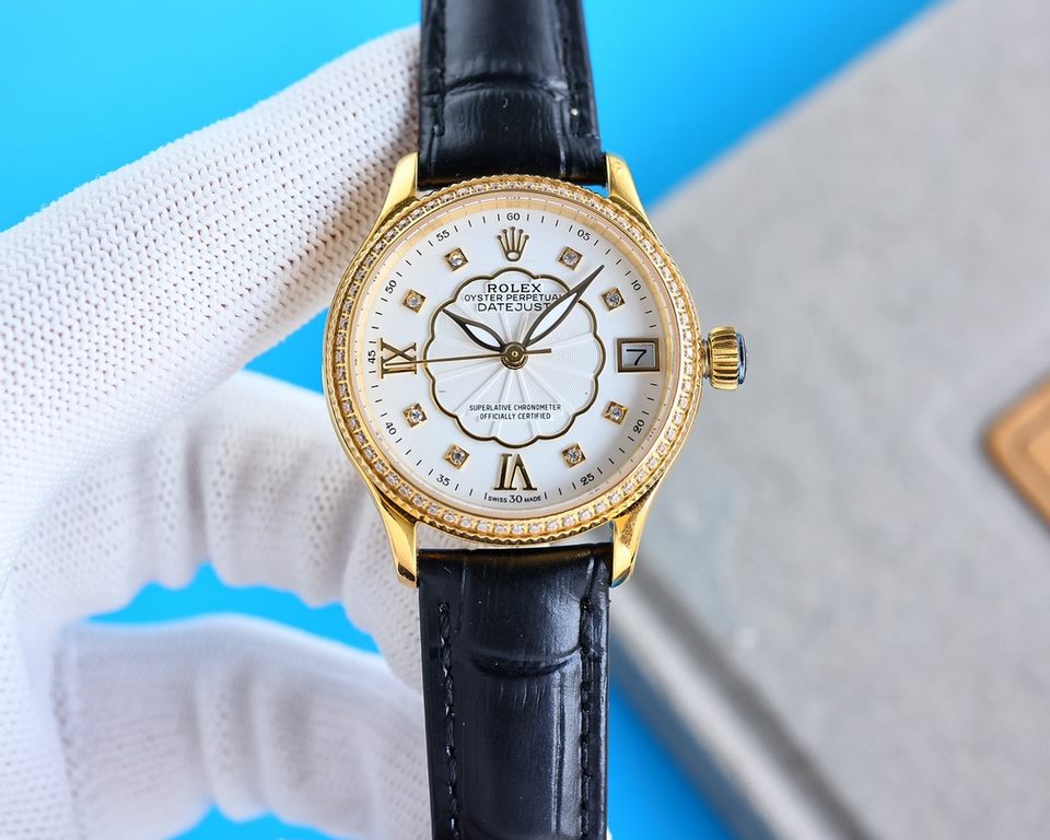 .  New ladies Rolex watch!  New listing! Swarovski crystal diamonds with trendy matching! Simple dial design, simple and not monotonous! 316L stainless steel case, angular more Hyun Li, show the charm of the wrist double