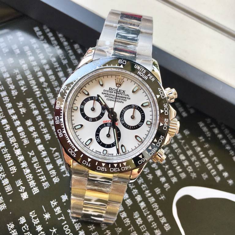 Boxed Support Hong Kong, U.S. direct mailRolex Cosmograph Daytona Series 1 Automatic Mechanical. Dial diameter 40mm winding crown; screw-in triple buckle lock triple imitation water system, multi-function chronograph, go