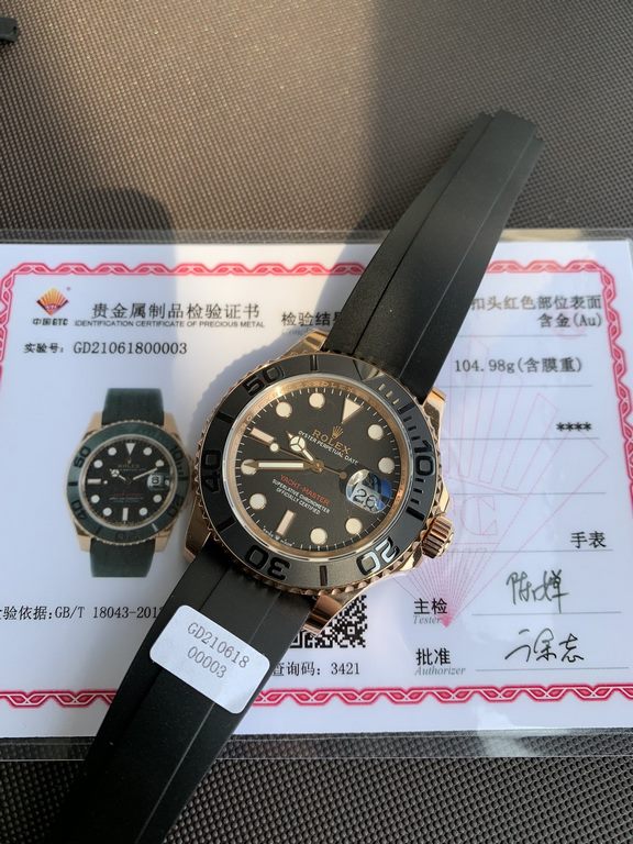 Support Hong Kong and USA direct mailThe gold watch is here! The word surface double crown anti-counterfeiting, the whole body clad in 18k rose gold! Thickness 5um, when it comes to the Rolex Yachtmaster series in the mo