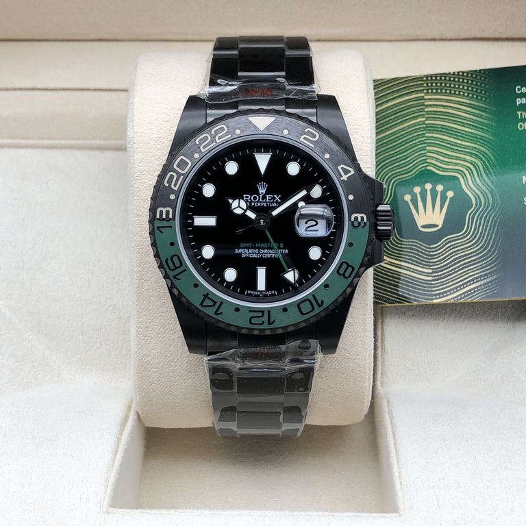 SL latest launch-Rolex GMT IIGMT①The latest official anti-counterfeiting card (official consistency)②904 stainless steel (restore the excellent structure of the genuine case cover)③Double rotating imported ceramic bezel 