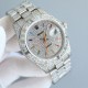 Rolex full diamond log replica highest version! Square diamond bezel and designed with higher-end setting process! The highest degree of one-to-one reproduction! Dial rainbow stripe diamond star design, 41mm diameter! Eq