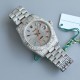 Rolex full diamond log replica highest version! Square diamond bezel and designed with higher-end setting process! The highest degree of one-to-one reproduction! Dial rainbow stripe diamond star design, 41mm diameter! Eq