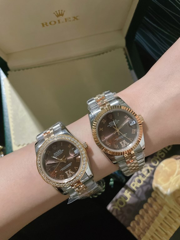 Rolex-ROLEXStyle Day-Date Ladies Mechanical WatchMovement Imported Citizen OriginalMirror Sapphire glassCase 316L steel case coverBracelet Solid core 5 bead stainless steel braceletSize 31mm 12mmThe rhythm of life is in 