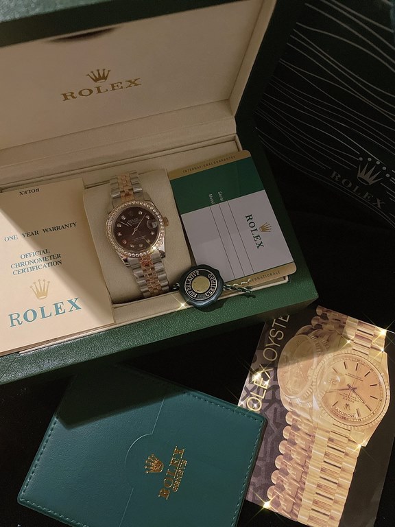 Rolex-ROLEXStyle Day-Date Ladies Mechanical WatchMovement Imported Citizen OriginalMirror Sapphire glassCase 316L steel case coverBracelet Solid core 5 bead stainless steel braceletSize 31mm 12mmThe rhythm of life is in 