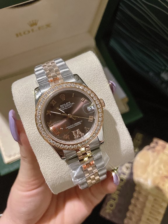 Rolex-ROLEXStyle Day-Date Ladies Mechanical WatchMovement Imported Citizen OriginalMirror Sapphire glassCase 316L steel case coverBracelet Solid core 5 bead stainless steel braceletSize 31mm 12mmThe rhythm of life is in 